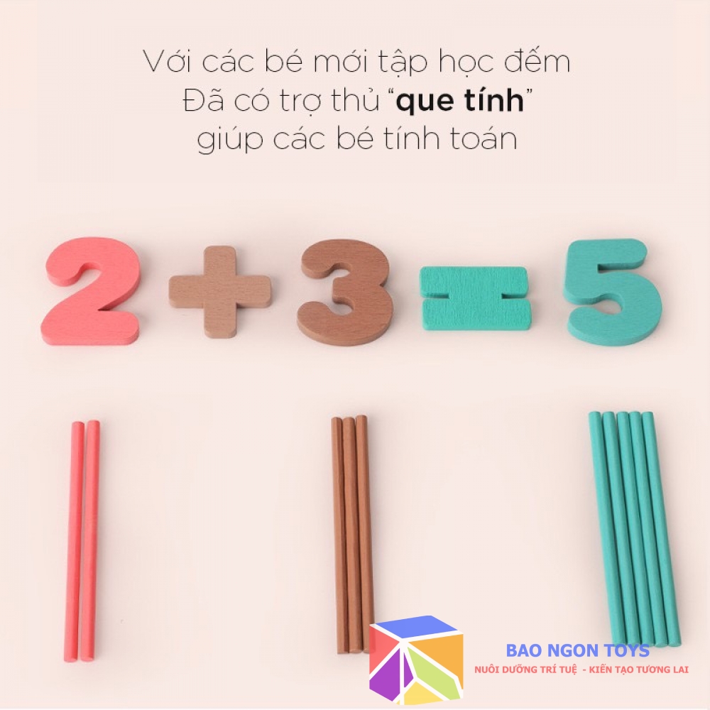 BỘ GIÁO CỤ THẺ HỌC TOÁN KÈM QUE TÍNH GIÚP BÉ HỌC ĐẾM VÀ THỰC HÀNH CÁC PHÉP TOÁN CỘNG TRỪ CƠ BẢN - DG103