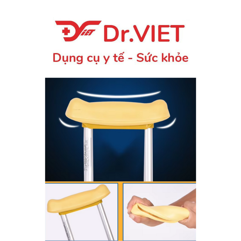 Nạng Nhôm Chống Nách Cao Cấp Có Tăng Giảm TaJerMy TJM-NN01