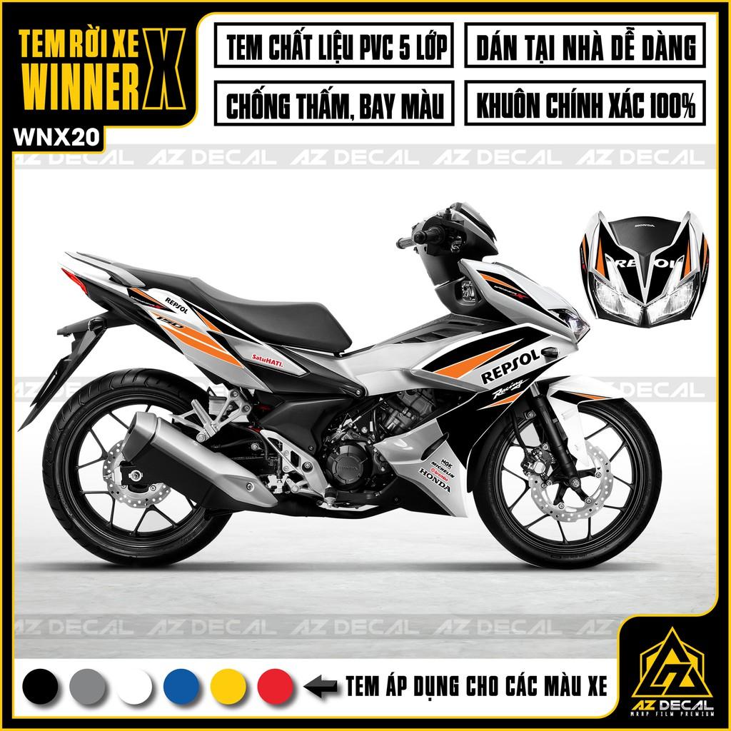 Tem Rời Dán Xe Winner X Mẫu Repsol | WNX20 | Decal Chế Xe Máy Chống Nước, Chống Bay Màu, Cắt CNC Khuôn Sẵn