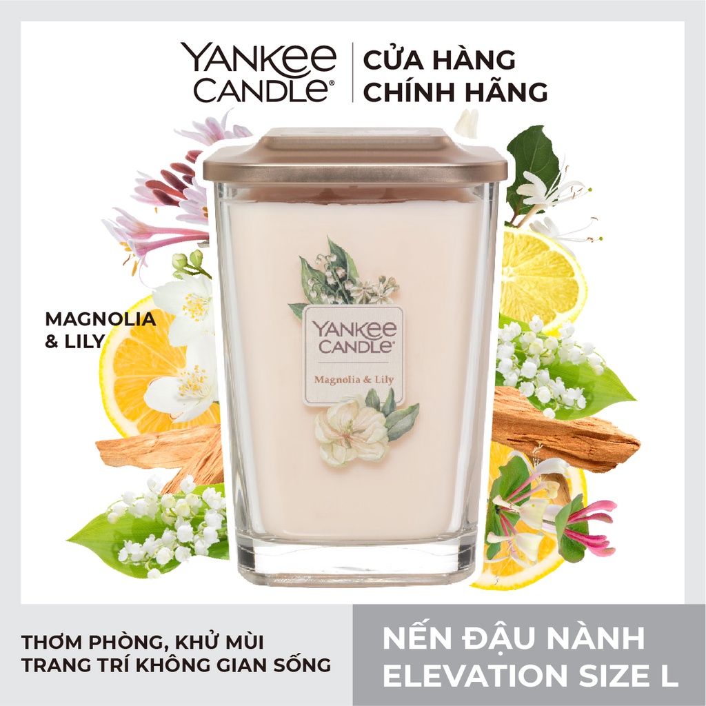 Nến ly vuông Elevation Magnolia &amp; Lily - Size L