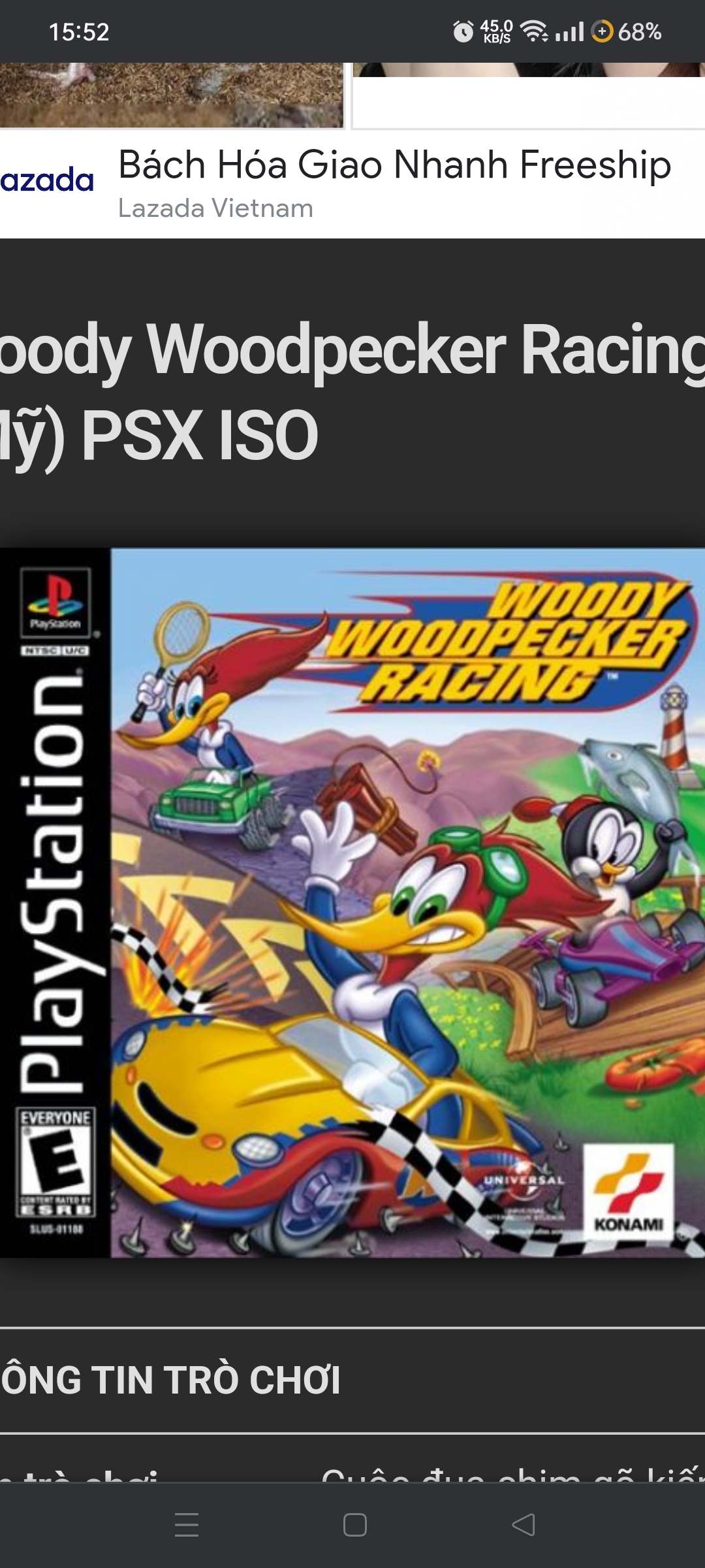 Game ps1 woody Woodpecker  racing ( Game đua xe hoạt hình )