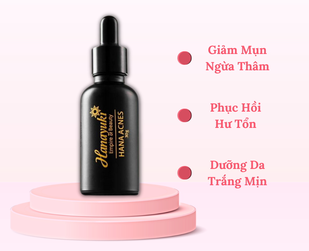 Serum Mụn Hana Acnes Hanayuki Chính Hãng Serum Ngừa Giảm Mụn Mờ Thâm Cấp Ẩm 30g