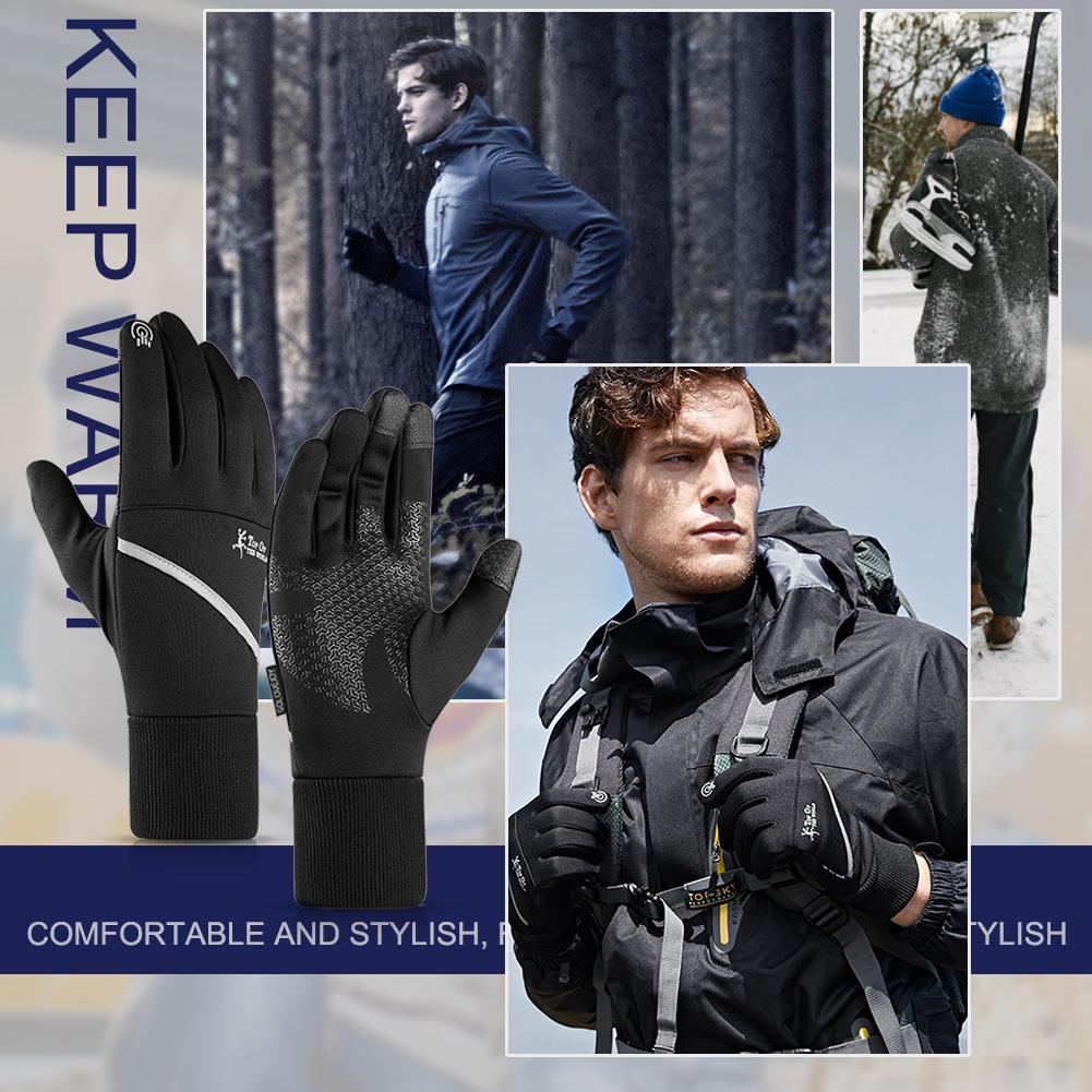 Unisex Mùa Đông Găng Tay Xe Đạp Màn Hình Cảm Ứng Sang Trọng Làm Dày Găng Tay Xe Máy Nữ Chống Nước Nam Cho Trượt Tuyết Ngoài Trời Cho Cắm Trại Đi Bộ Đường Dài Color: Black Size: XXL