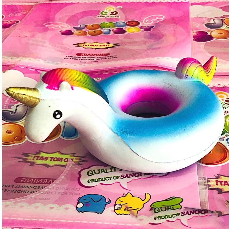 Squishy Lớn JUMBO Hình phao đi bơi ngưa 1 sừng Đồ Chơi Xốp Giảm Stress Hình mềm mịn dễ Thương đàn hồi Cho Bé