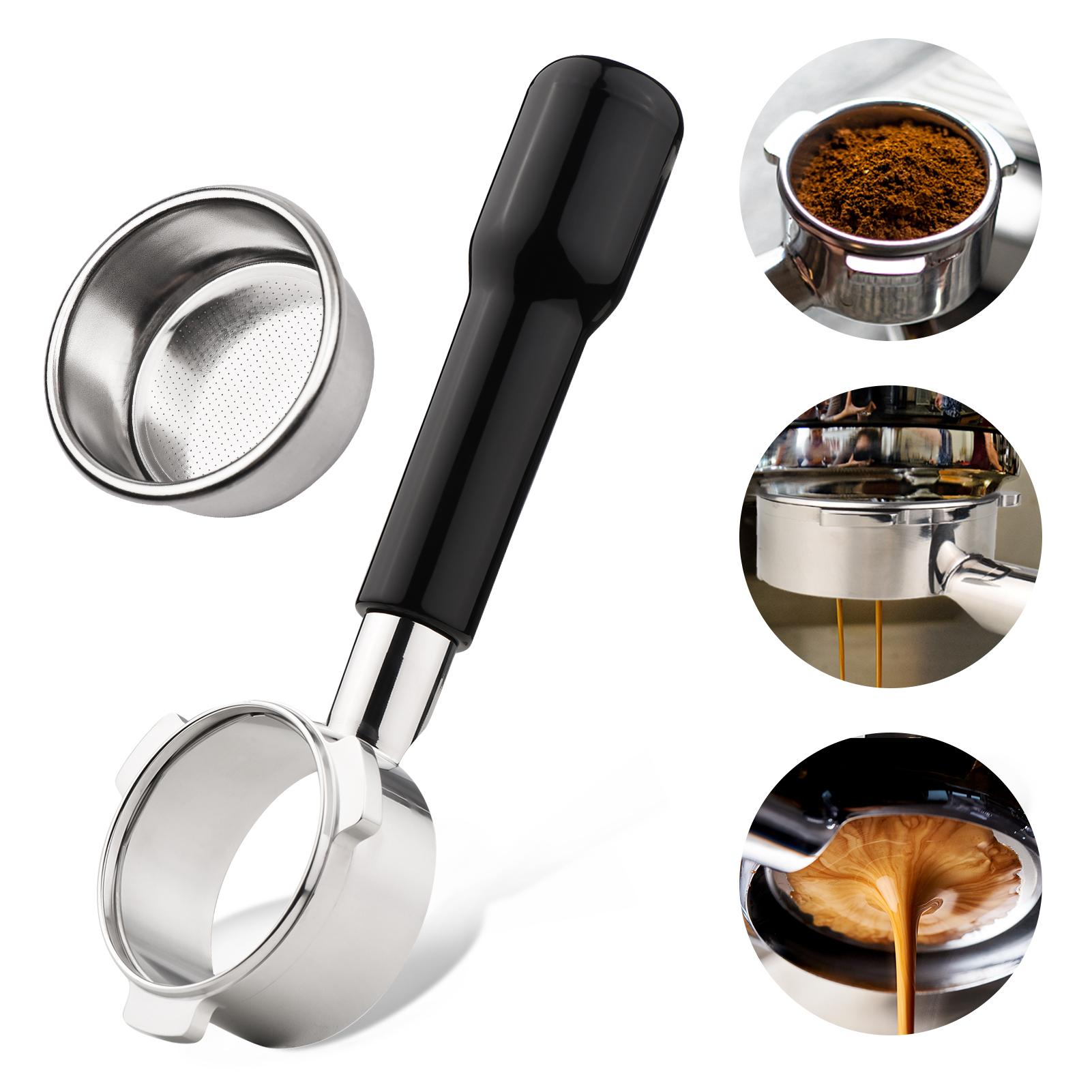 54mm 3 Ears Wooden Coffee Handle Cup Filter Basket Replacement for Breville 8 Series Coffee Machines