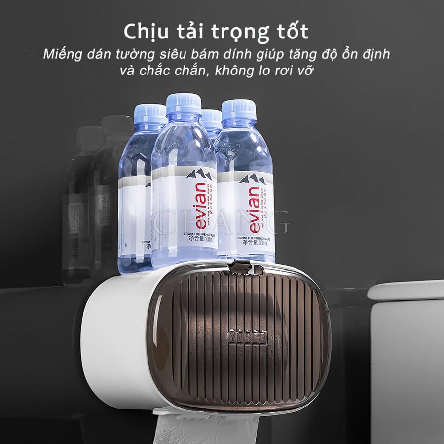 Hộp Đựng Khăn Giấy Dán Tường Trong Suốt Chống Thấm Nước, Hộp Đựng Giấy Vệ Sinh Có Nắp Đậy Để Đồ Đa Năng