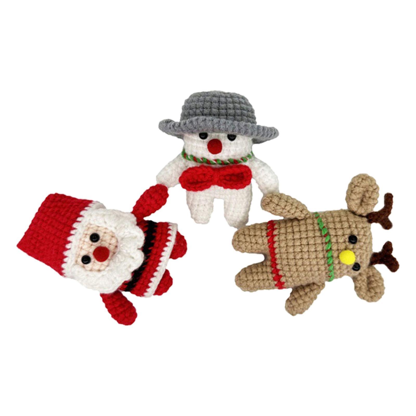 Doll Crochet Materials Set Christmas Doll Crochet  Deer Toy Party Cute Practical Crafts DIY Crochet Doll Set for Kids Teens