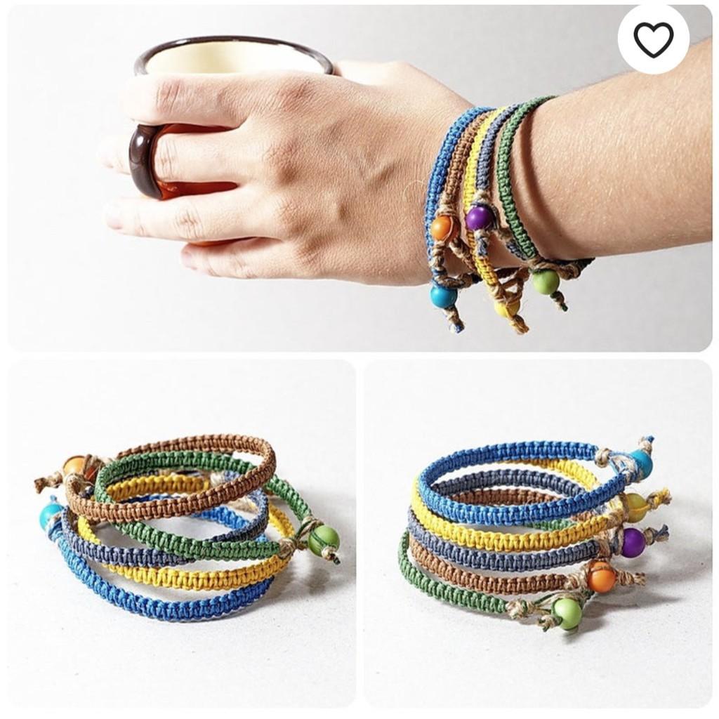 Vòng tay vòng chân may mắn - Wendy-Friendship bracelet - kiểu ngang - Vòng tay tình bạn-Vòng tay bạn bè handmade DIY