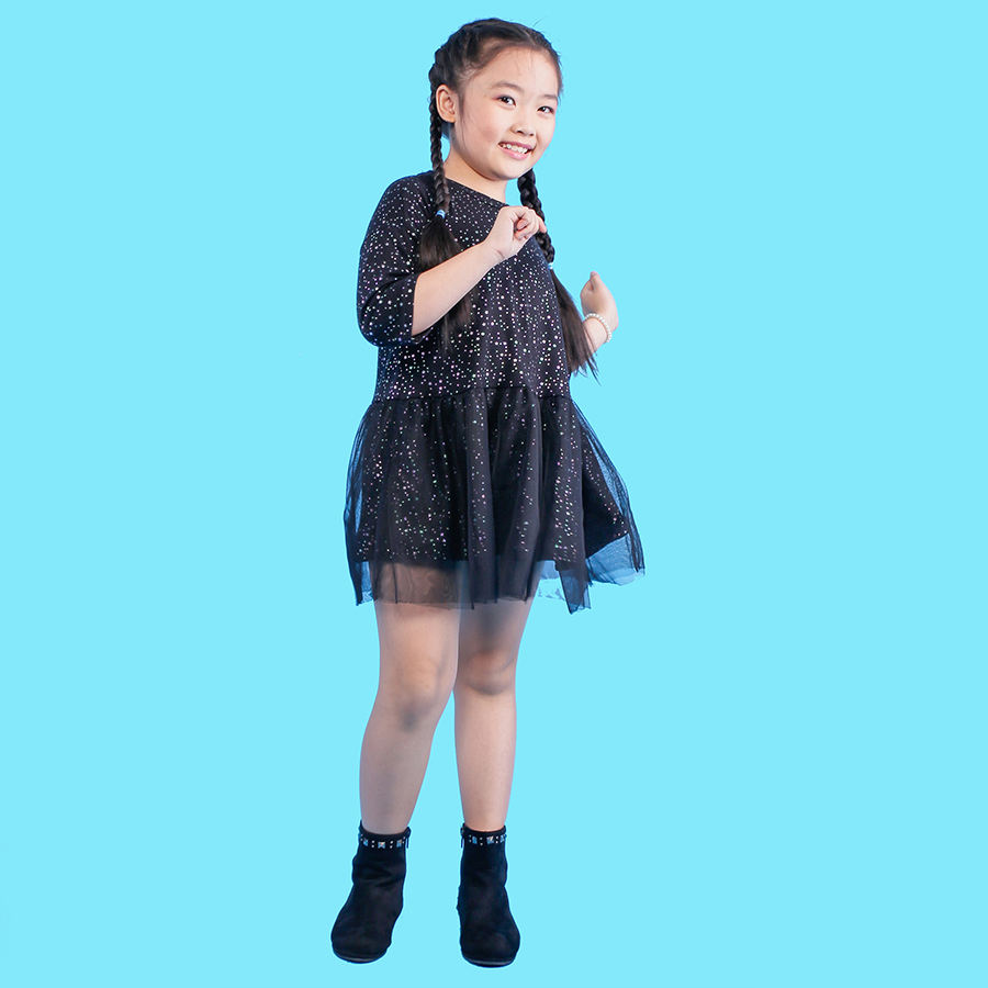 Đầm Baby Doll Lưới Sao Lấp Lánh UGETHER UKID118