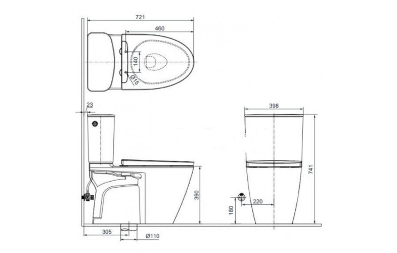 Bồn Cầu INAX ACT-602VN 2 Khối Xả Tự Động