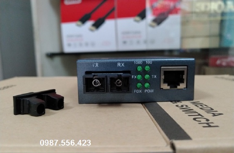 Converter quang điện single mod duplex giagabit Pro M-220S-20