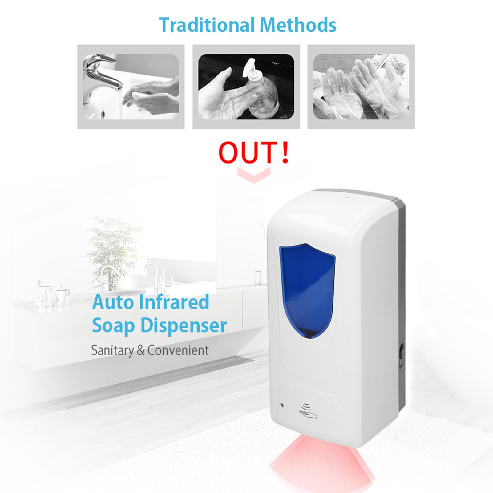 Máy phân phối xà phòng hồng ngoại tự động 1000ml, treo tường, không chạm