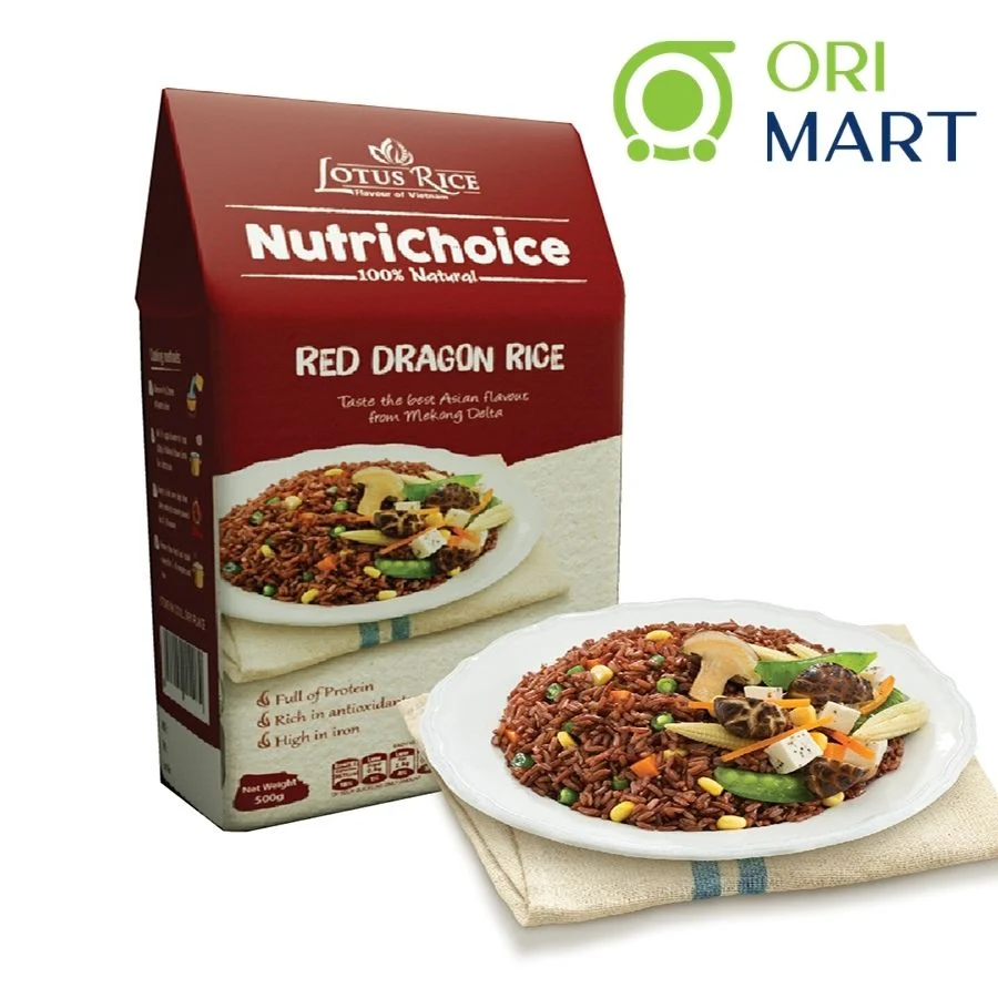 Gạo Lứt Huyết Rồng Hữu Cơ NutriChoice Gói 500G Thơm Ngon Bổ Dưỡng ORIMART
