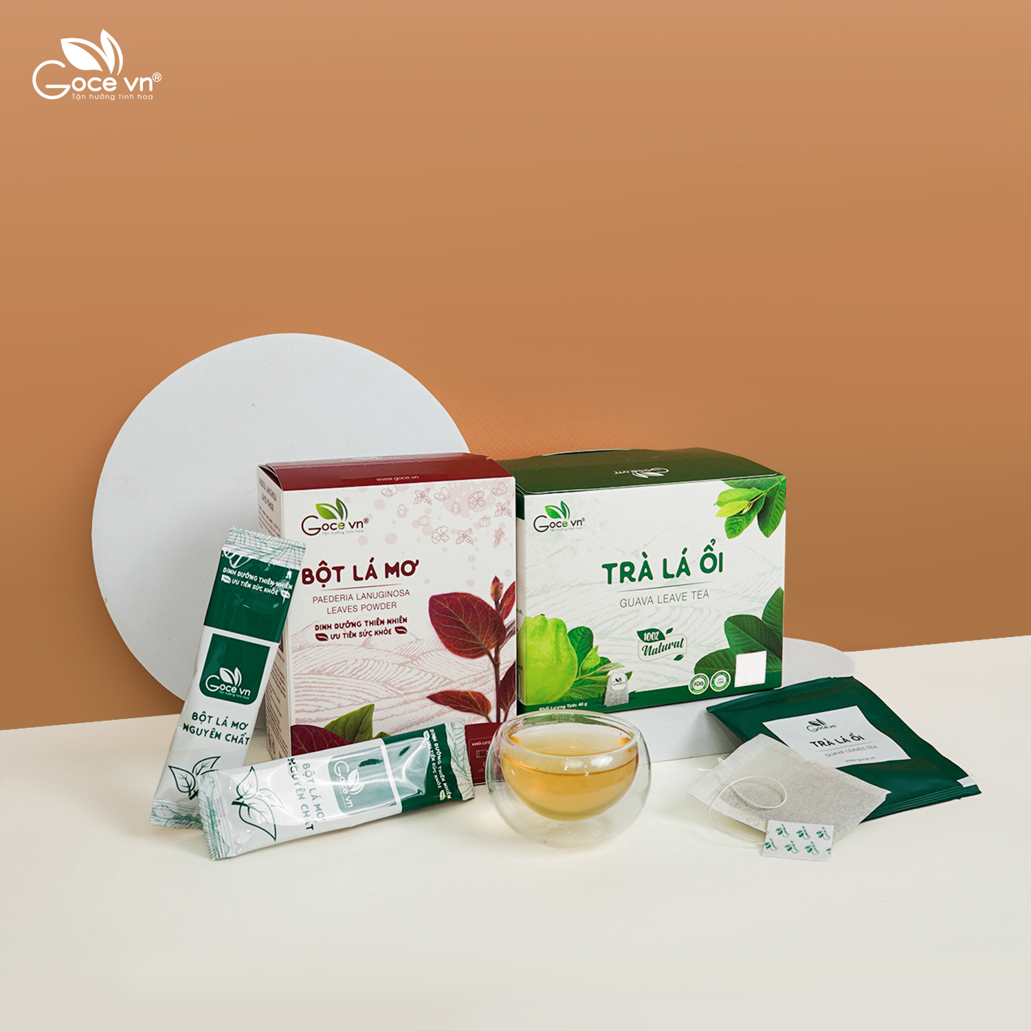 Combo Hỗ trợ tiêu hóa (1 hộp Bột lá mơ 60g, 1 hộp Trà lá ổi túi lọc 40g)