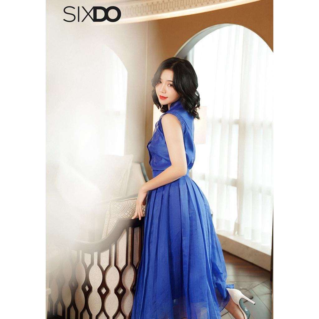 Chân váy tơ oganza xếp ly SIXDO