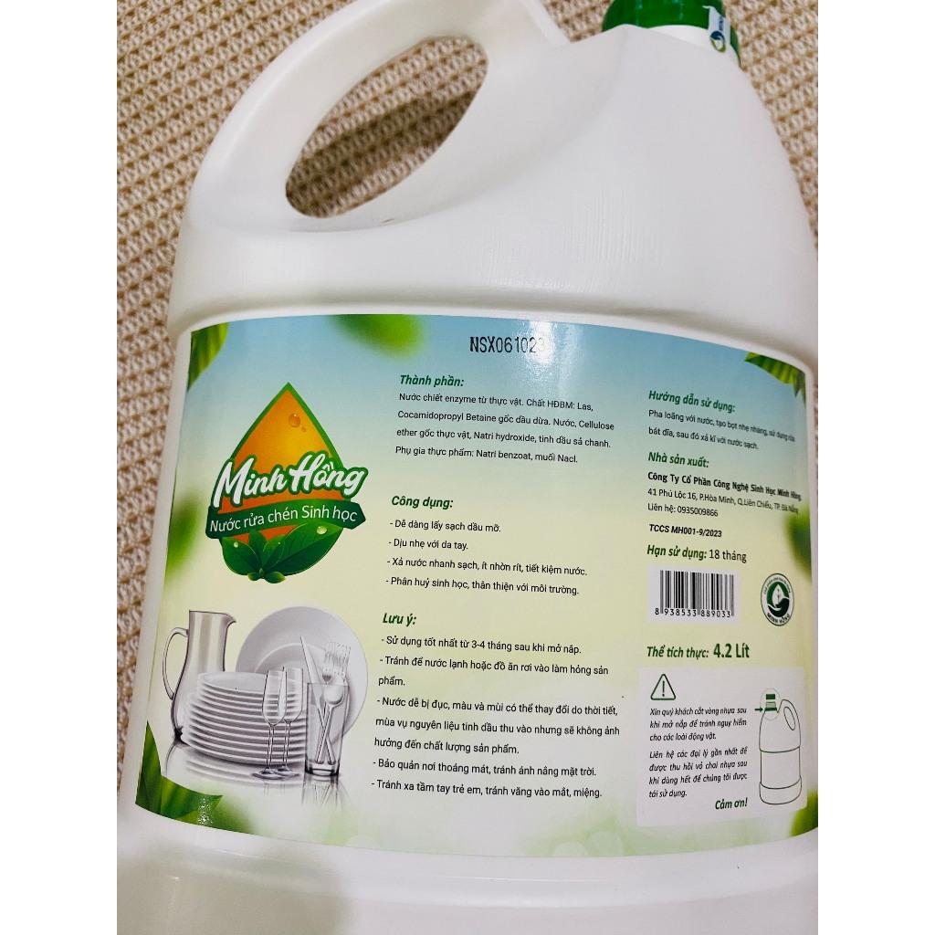 { Minh Hồng Combo 3 can 4,2L an toàn cho gia đình }  Nước giặt Rửa chén Lau sàn enzym sinh học