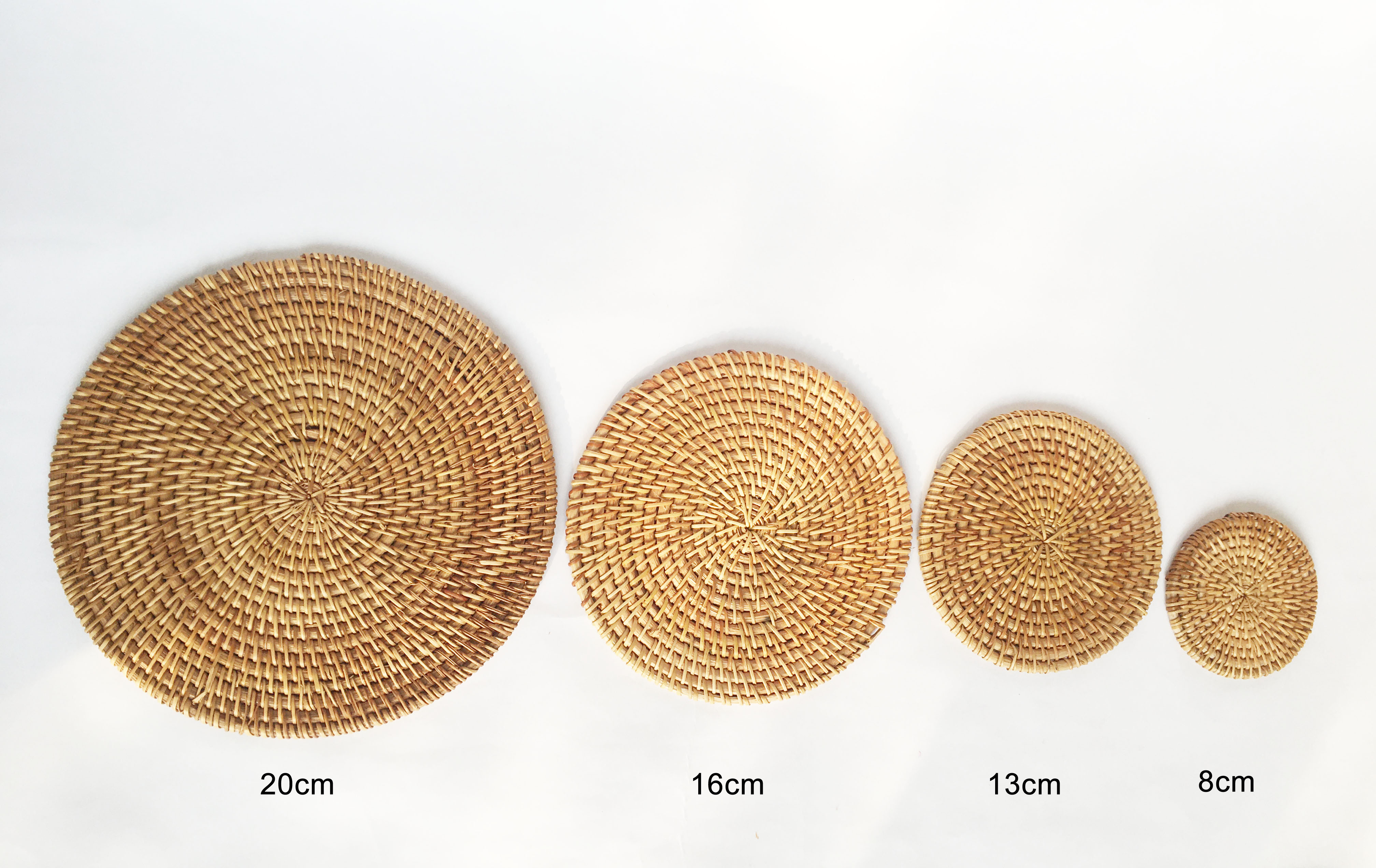 Tấm lót chén dĩa Lót ly lót bàn mây guột tự nhiên KT 20cm decor chụp ảnh, trang trí phụ kiện bàn ăn