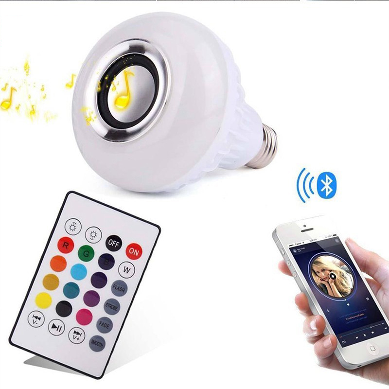 Bóng Đèn Led Kiêm Loa Phát Nhạc Bluetooth - Bóng đèn phát nhạc đổi màu bằng điều khiển - Hàng chính hãng