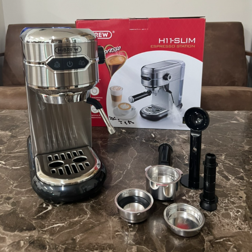 Máy pha cà phê espresso bán tự động thương hiệu HiBREW cao cấp H11 , áp suất 19bar , công suất 1450W - Hàng Chính Hãng