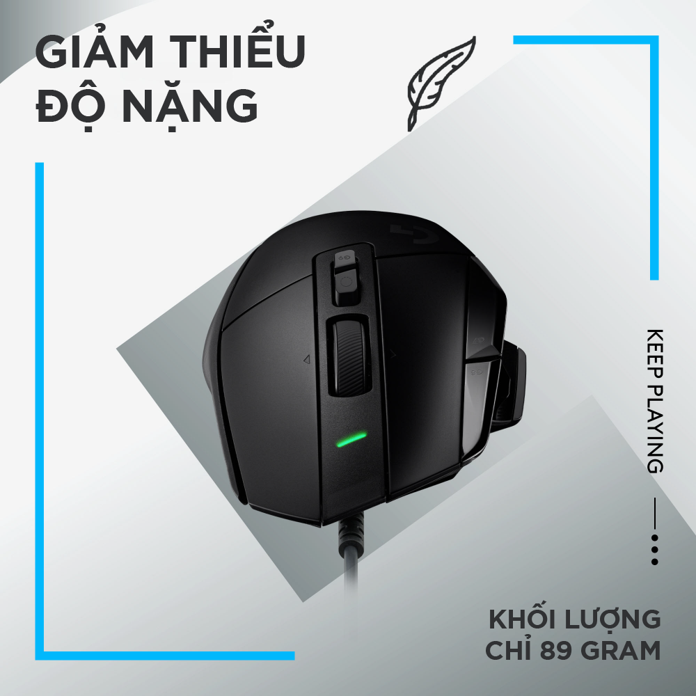 Chuột game có dây Logitech G502 X  – switch LIGHTFORCE hybrid, Cảm biến Hero 25K, 13 nút macro, tương thích Windows/Mac OS - Hàng chính hãng