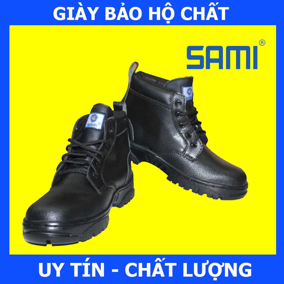 Giày Bảo Hộ Sami 15CC Chống Thấm Nước, Chống Dập Ngón, Đế Thép Chống Đinh