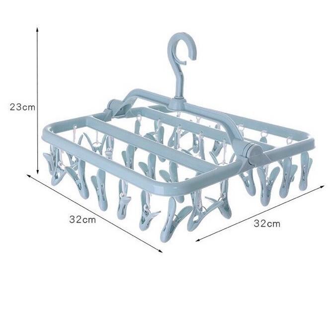 Móc chùm nhựa cao cấp gấp gọn 32 Kẹp phơi quần áo, khăn tất - F3