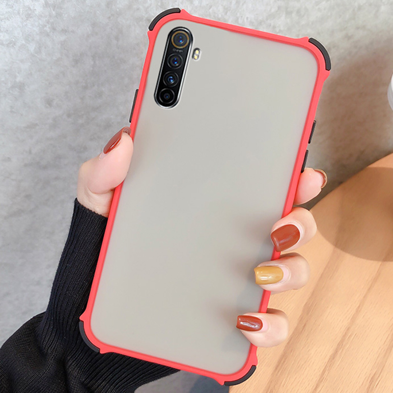 Ốp lưng cho Realme 6 trong nhám viền màu 4 Gốc