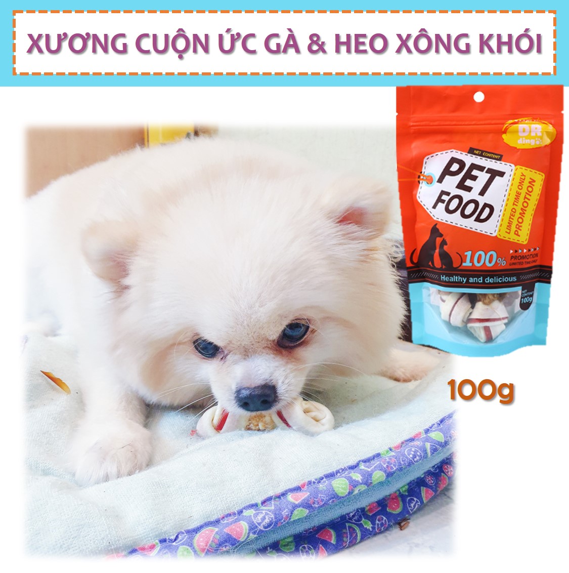 Xương cuộn ức gà dành cho chó
