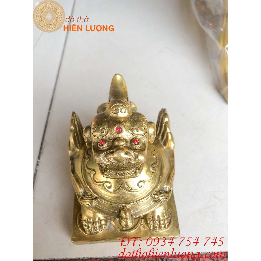 Tỳ Hưu Ngồi Bệ Bằng Đồng Để Két Cỡ To