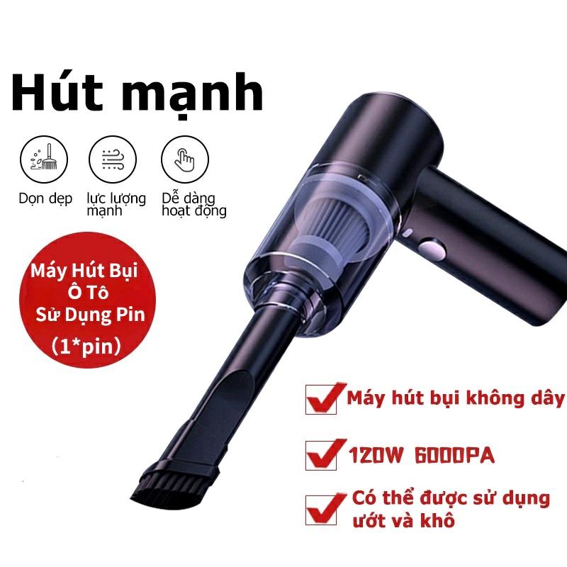 Máy Hút Bụi Cầm Tay Không Dây Đa Năng Mini Pin Sạc Hút Giường Đệm Nệm Sofa Xe Hơi Lực Hút Mạnh (HỘP VÀNG)