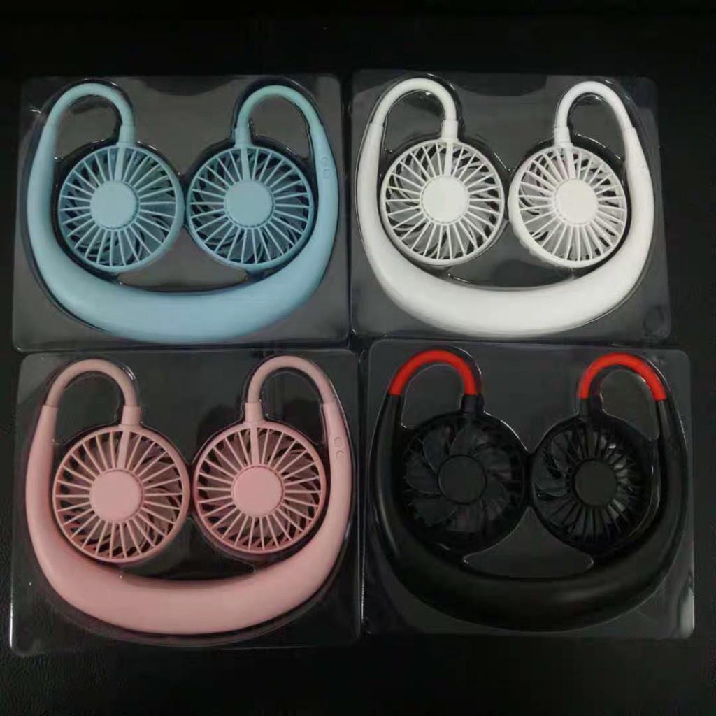 Yumeshop94Quạt USB cầm tay mini đeo cổ - Quạt tích điện mini đeo cổ tiện lợi dành cho mùa hè nắng nóng