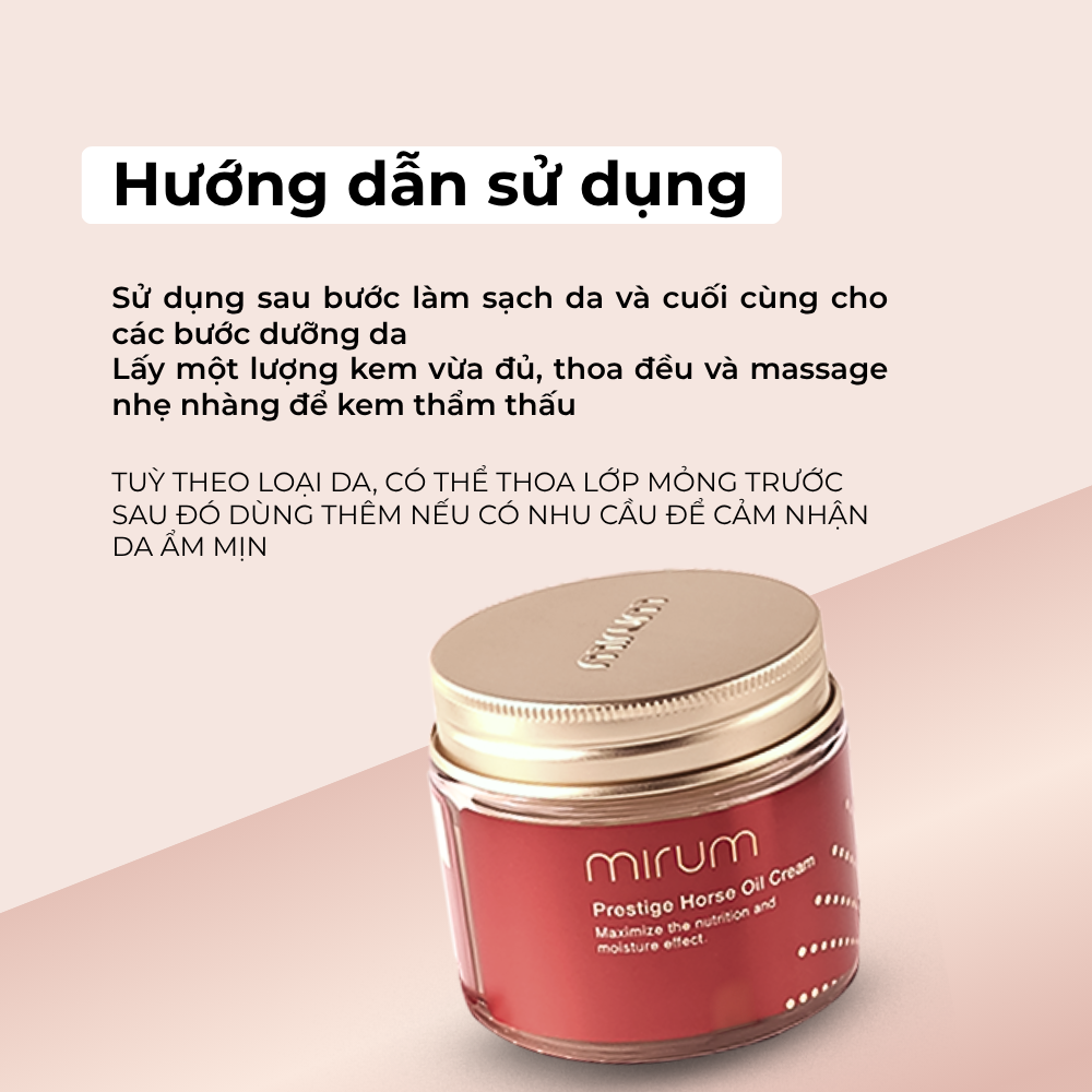 Kem dầu ngựa Mirum 70ml - Kem chống lão hóa, trắng da và giữ ẩm Mirum