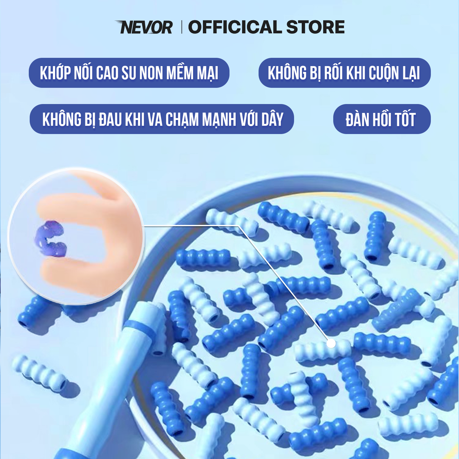 Dây nhảy thể lực trẻ em Nevor DNTE01 có thể điều chỉnh độ dài giúp tăng khả năng phản xạ, hỗ trợ giảm cân, tăng chiều cao,...