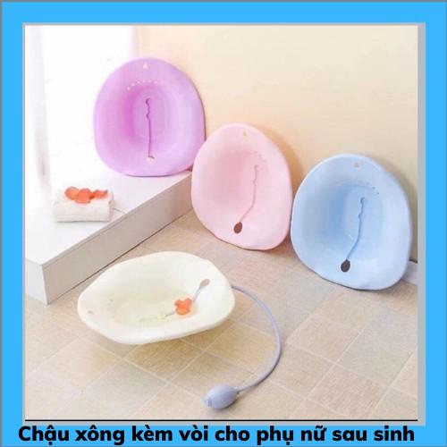 Bộ chậu xông vùng kín sau sinh èm vòi xịt tiện lợi