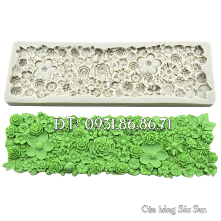 Khuôn silicon viền hoa dại - Mã số 1723