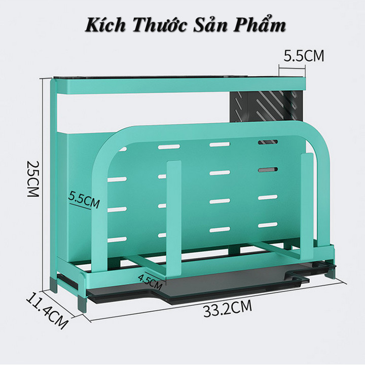 Bộ Kệ Đỡ Dao Bếp Thớt Eckbert SUS304 Cao Cấp - Home and Garden