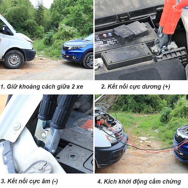 Dây Câu Bình Ắc Quy Ô Tô, Lõi Đồng SIÊU TO - 1000A/2000A, Bộ Dây Câu Bình Ác Quy 3 Mét / dây