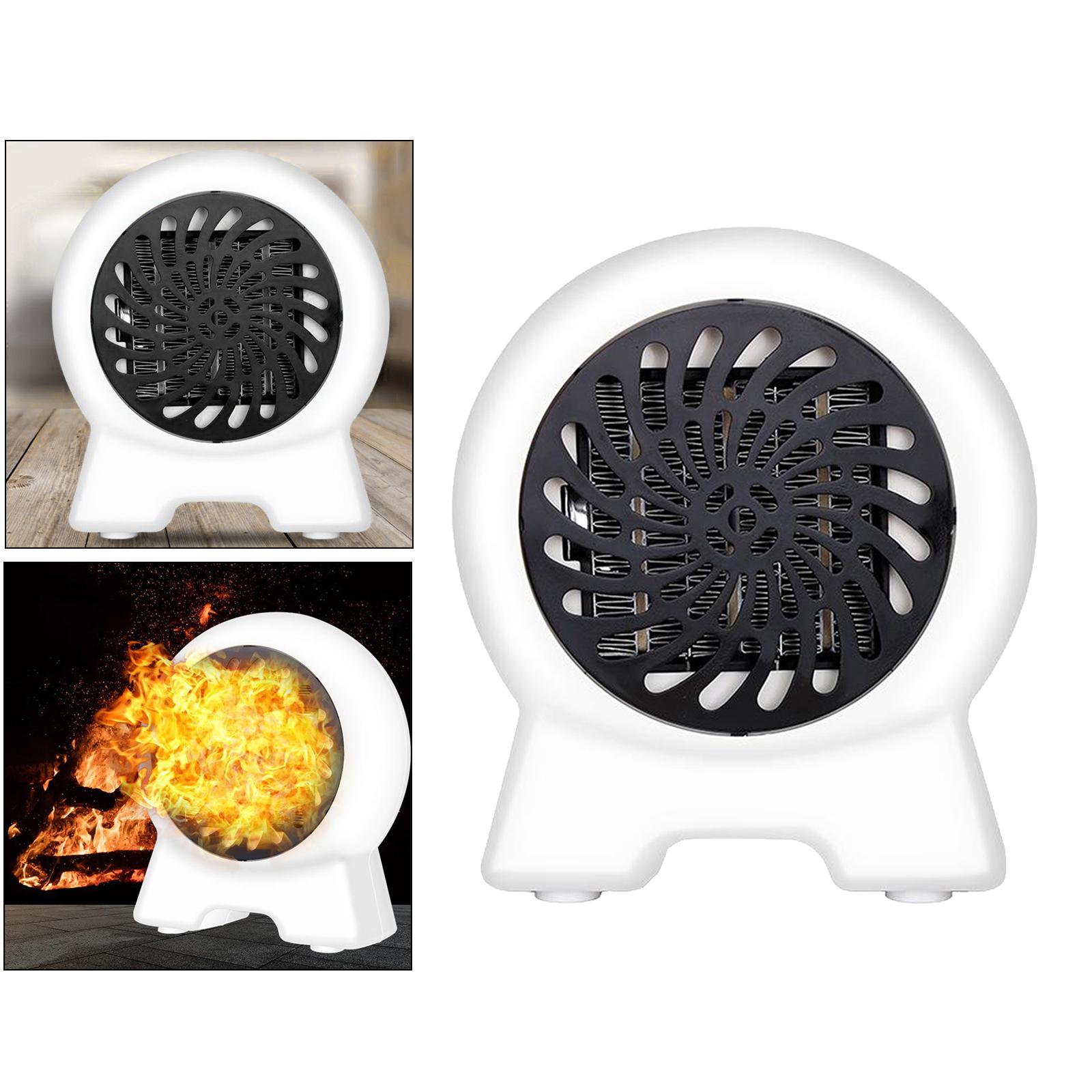 Electric Fan Space Heater Portable Winter Warm Home Office Desk 500W