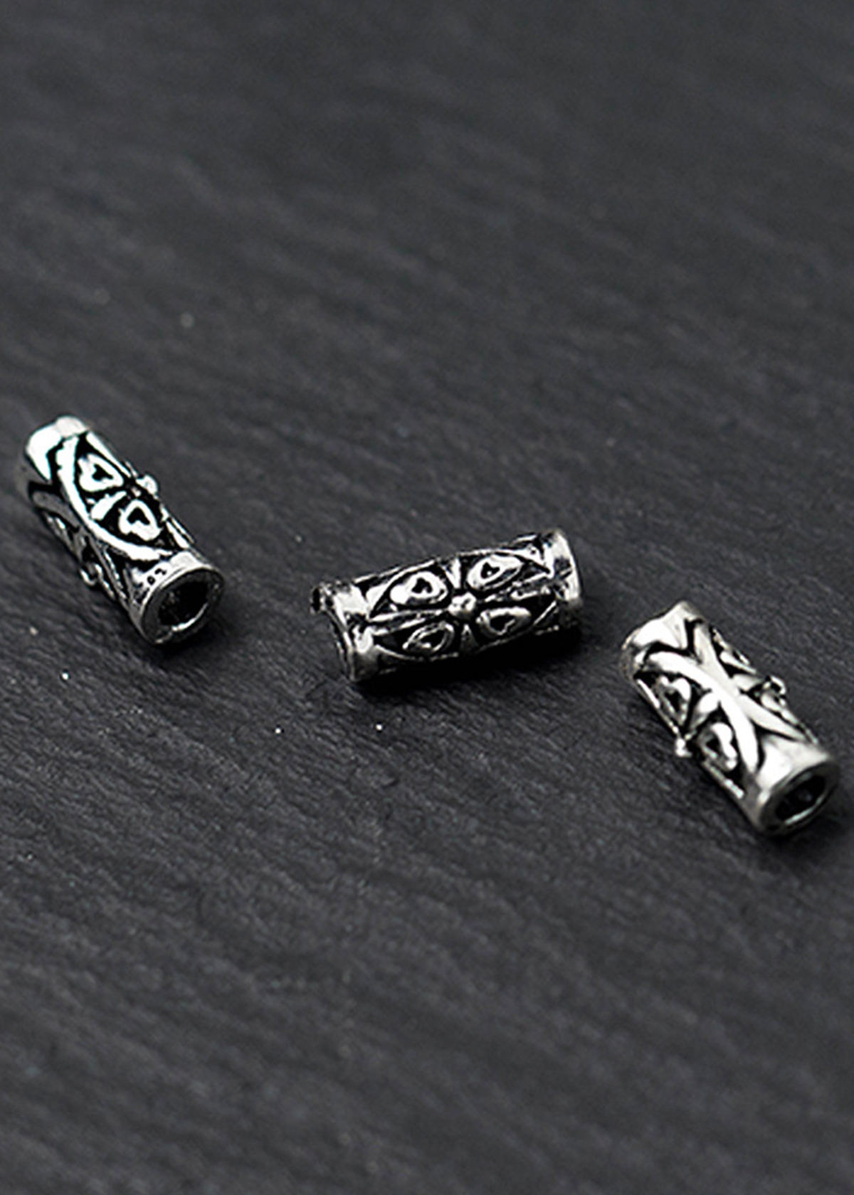Combo 4 cái charm bạc chặn hạt hình ống trụ nhỏ - Ngọc Quý Gemstones