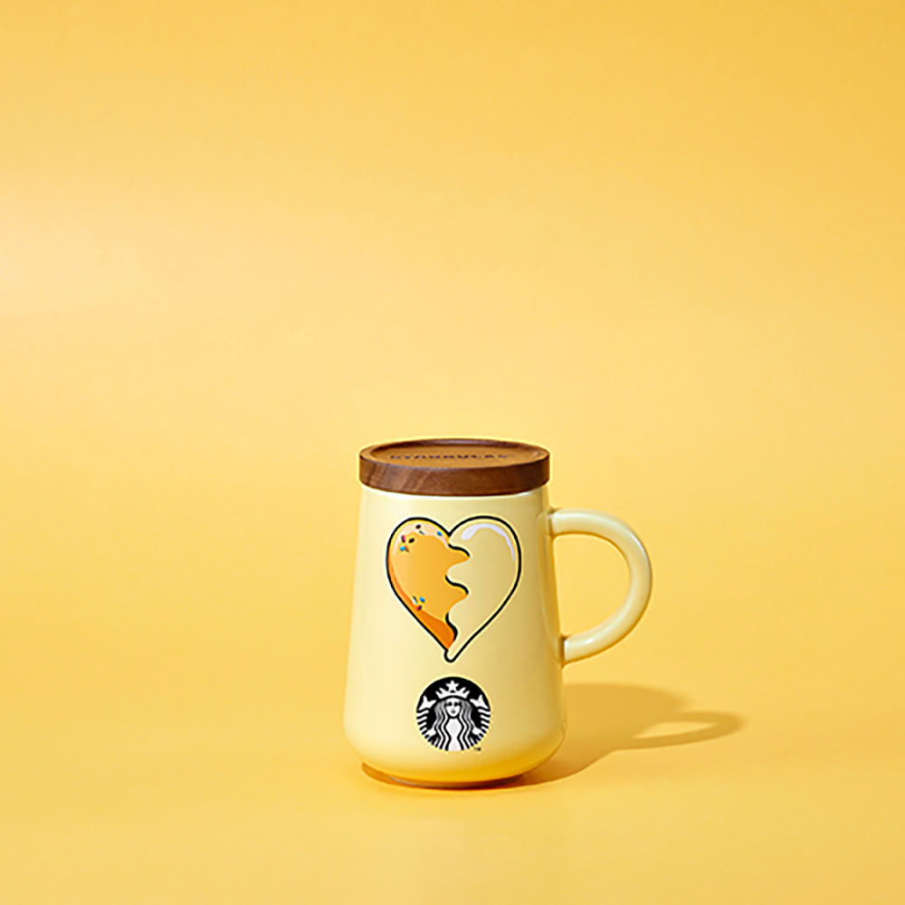 Cốc Sứ Mug Starbucks 12Oz  DRP HRT W/WD Lid