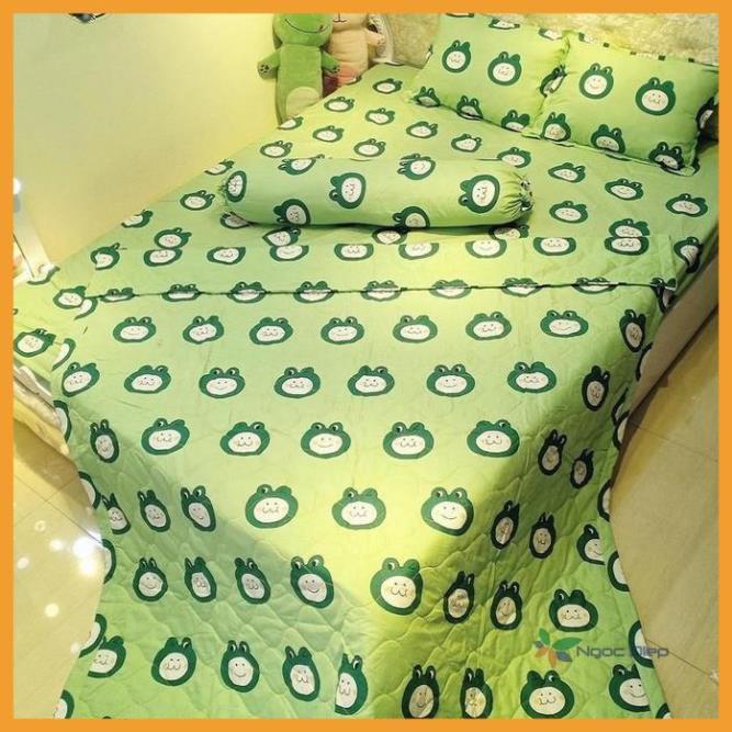 Set 4 Món Chăn Hè Trần Bông Ga Gối Poly Cotton Nhiều Mẫu