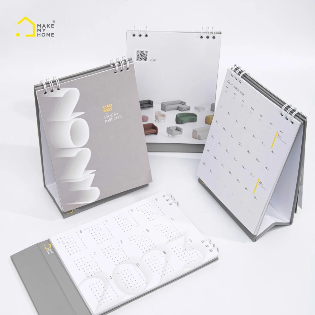 Lịch Để Bàn 2023 Lịch Để Bàn Mini Make My Home - Giấy Mỹ Thuật Cao Cấp - Design by Make My Home