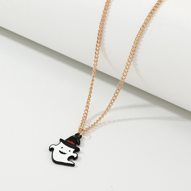 Dây chuyền vòng cổ Ma trắng đội mũ Halloween siêu cool