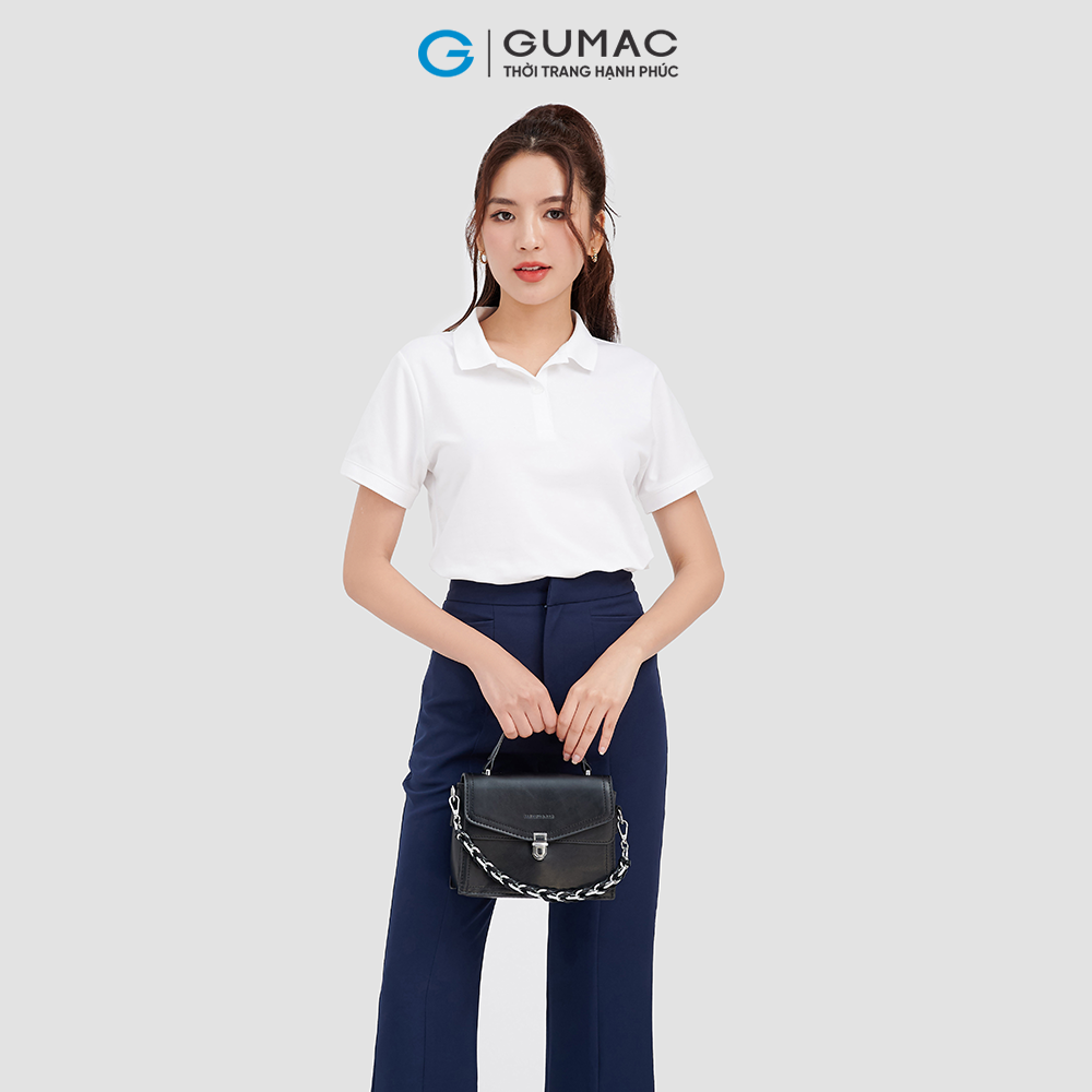 Áo polo nữ GUMAC ATC09075 polo bọc cổ và xẻ tà trẻ trung