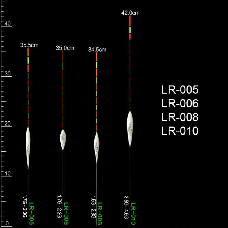 Phao câu cá nano, câu đơn câu đài màu trắng họa tiết xanh câu cá nhạy, có đủ thông số mã LR