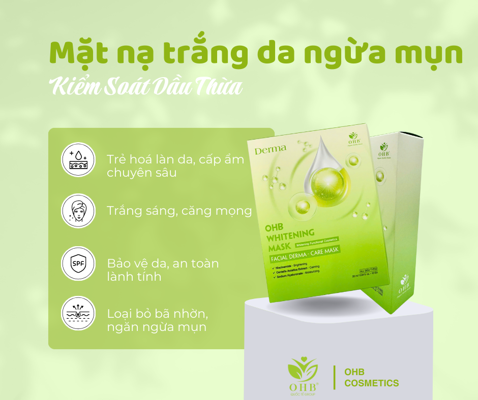 MẶT NẠ CÂN BẰNG SẮC TỐ DA OHB WHITENING MASK