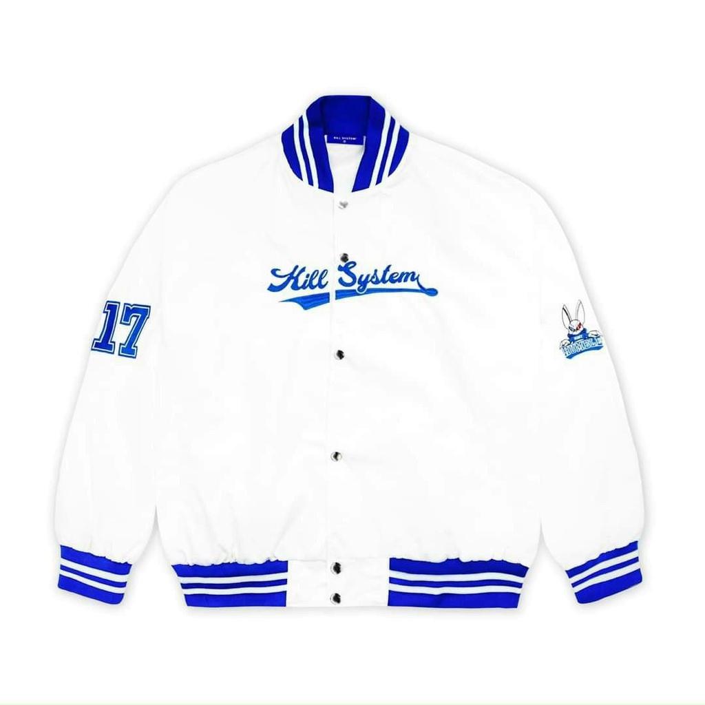 Áo khoác dù kiểu bomber logo Kill System phong cách năng động trẻ trung,Áo Khoác Dù Bomber Bóng Chày 17 Kill System Cặp Đôi Áo Khoác Gió Chống Nắng - Rẻ Đẹp Bomber Jacket