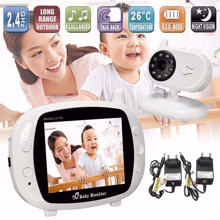 Máy báo khóc giúp mẹ trông bé ( MÀN HÌNH 3.5inch, KHÔNG DÂY, GHI ÂM HAI CHIỀU ) - Tặng kèm bộ ̉̉6 con bướm dạ quang phát sáng