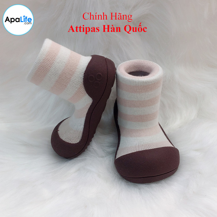Attipas Natural Herb - Pink/ AT033 - Giày tập đi cho bé trai /bé gái từ 3 - 24 tháng nhập Hàn Quốc: đế mềm, êm chân &amp; chống trượt