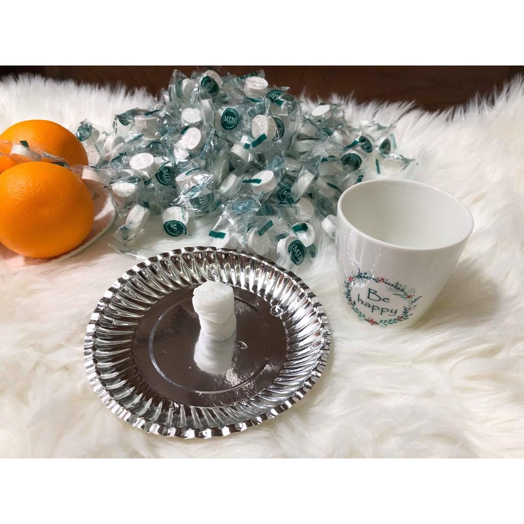 100 VIÊN KHĂN GIẤY NÉN CAO CẤP DẠNG VIÊN KẸO RỜI MIN SOFT